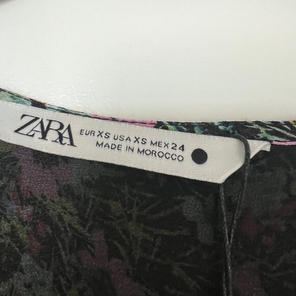 NWT Zara Floral Chiffon Dress - Size XS - Picture 6 of 6